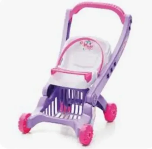 Carrinho de boneca 2 em 1 com Bebê conforto - Calesita