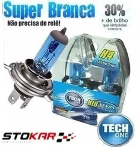 Lâmpadas P/Moto Super Branca H4 Efeito Xenon 