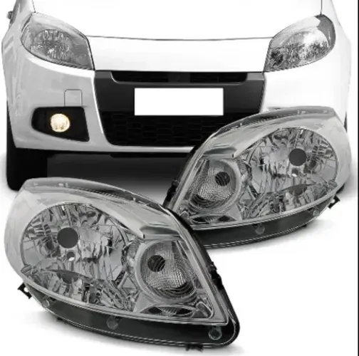 Farol Renault Sandero 2012 2013 2014 Cromado