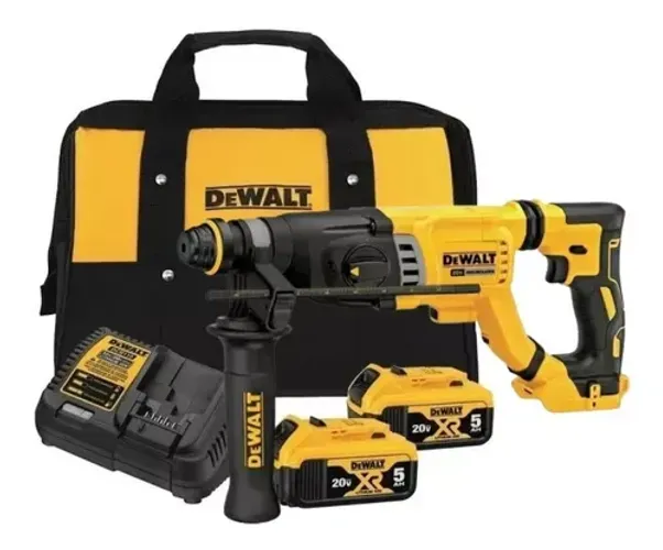Kit Martelete Perfurador Rompedor Sds Plus 3,0J 2 Baterias 20V 5Ah Brushless Dewalt DCH263