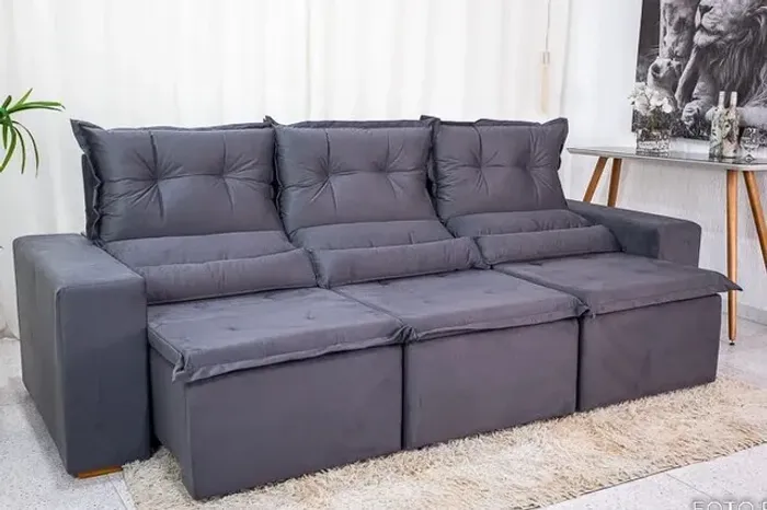 Sofá Retrátil Reclinável New Carol 2.60m rf655