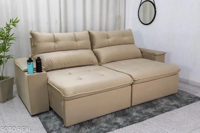Sofá Retrátil Reclinável 2.50m Luma Molas Bonnel Espuma D33 rf65