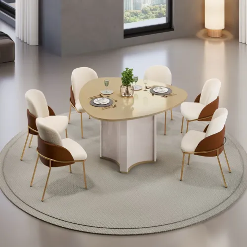 Mesa de Jantar 6 Lugares Louis Design Moderno t32