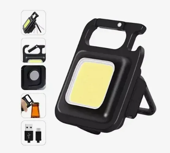 Mini Lanterna Refletor Led Recarregável com Imã Abridor 6W