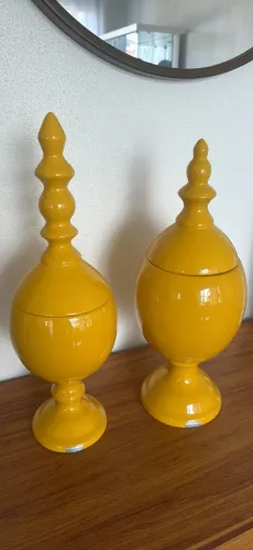 Vasos de cerâmica Mazzotti com tampa kit 02 