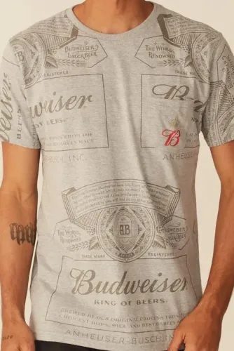Camisetas cerveja Budweiser - Cinza, Vermelha ou Preta - Starter - P | M - Nova!