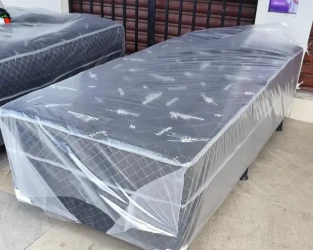 Cama Box Solteiro com Desenho Floral - Novo