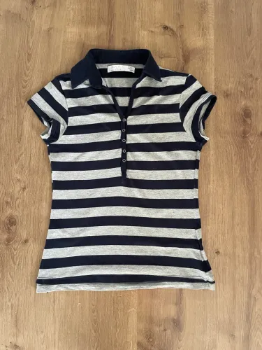 Camisa feminina 7 / 8 anos listras cinza e azul da Zara
