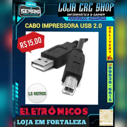Cabo Impressora Usb 1.5 Metros B-Max