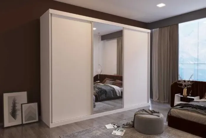 Guarda Roupa 3 Portas 6 Gavetas 100% MDF Espelho Novo Fazemos Entrega