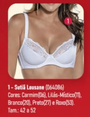 Sutiã Lousane com aro e sem espuma Demillus