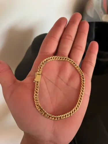 Pulseira Ouro 18k Modelo Grumet dupla fecho gaveta