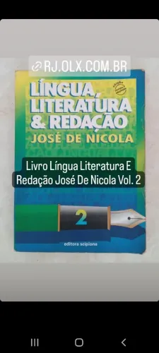 Livro Língua Literatura e Redação - José de Nicola - Vol. 2