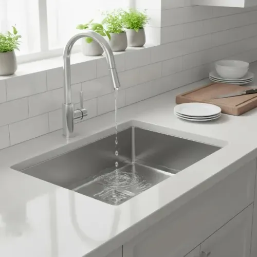 Cuba Quadrada Inox 304 Gourmet 75x45 com Válvula (com pequenas falhas)