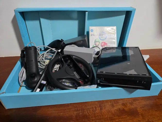 Nintendo Wii Completo - Mario Kart e Acessórios