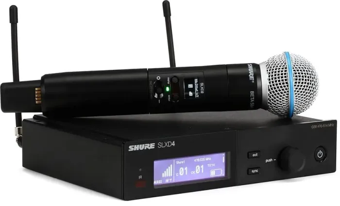 Microfone Shure Profissional Sem Fio SLXD24/B58 Beta 58a - Original, Frequência G58