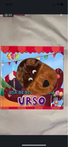 Livro Infantil dia de diversão com o urso fantoche de mão