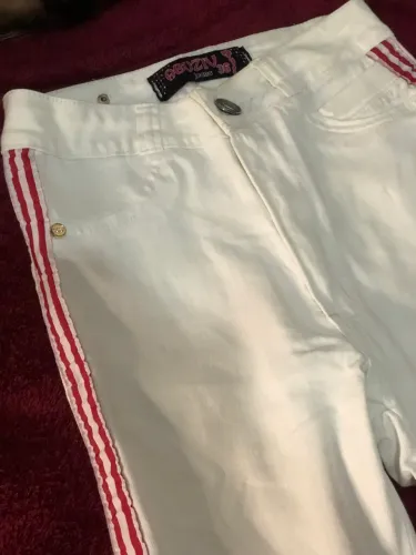 Calça abusiv jeans cintura alta branca