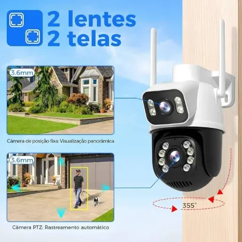 Câmera Segurança wi-fi 360 c/2 lentes R$250