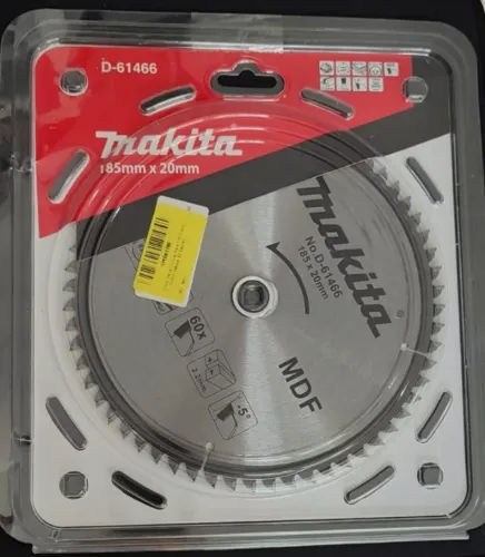 Disco Serra Makita Circular Para MDF D-61466 185x20mm 60 Dentes Prateado