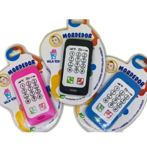  Mordedor Celular Baby Phone Dentição Gengiva Bebe