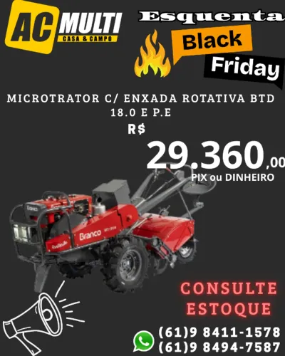 MICROTRATOR C/ ENXADA ROTATIVA BTD 18.0 E P.E
