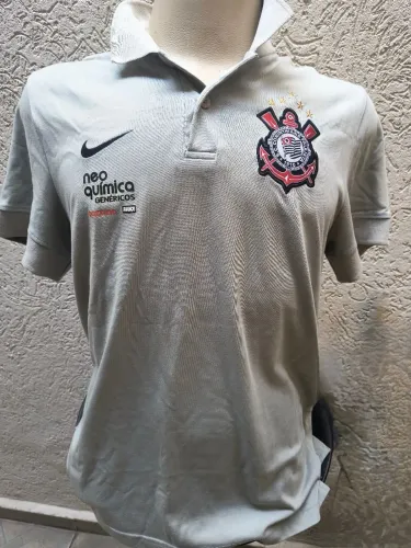 Camisa Polo Corinthians Cinza - Tamanho G