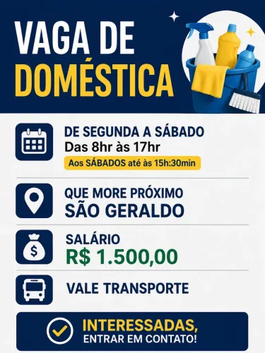 Vaga de secretária do lar