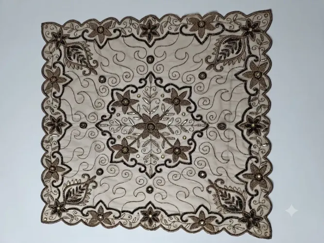 Toalha de Chá Centro de Mesa Libanês Luxo 1x1m Perfeita Acervo