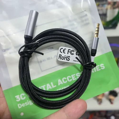 Cabo Extensor P2 3.5mm (P3 / TRRS) de 1 metro, p/ Fone de Ouvido, Headphone ou Headset