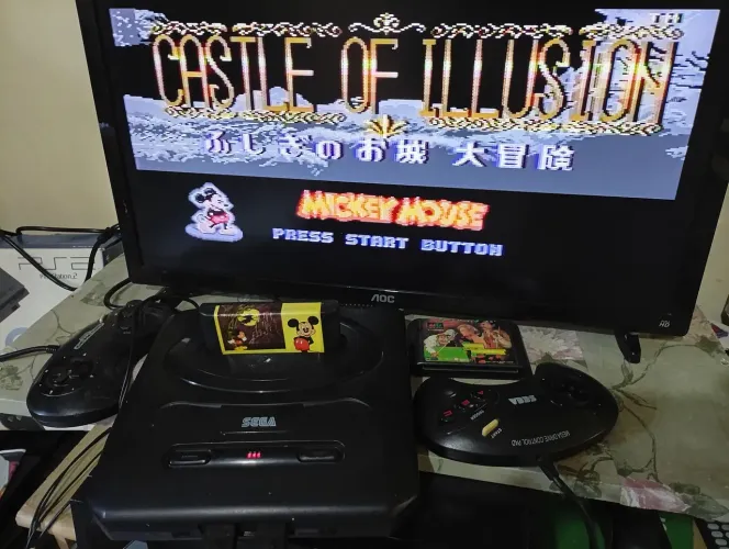 Mega drive 3 + 2 controles + 2 cartuchos