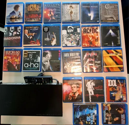 Vendo aparelho DVD Blu-Ray Sony com 23 Blu-Rays de música 
