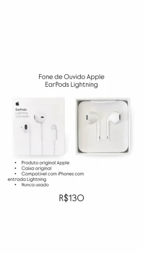 Fone de ouvido - Earpods Apple - lightning