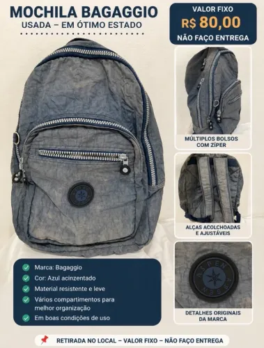 Mochila bagaggio unissex 