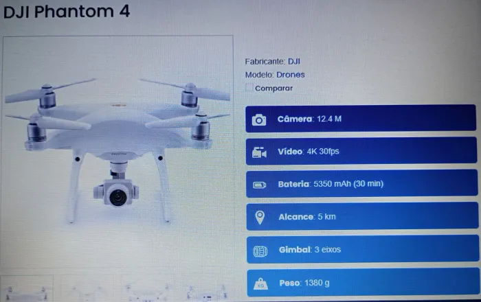 DRONE DJI PHANTON 4 - PROFISSIONAL - SEMI-NOVO