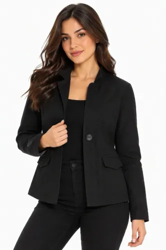 Blazer Feminino Preto Elegante Social Casual P