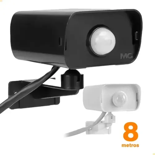 Sensor De Presença Parede Externo Mpx-40f Cores branco ou preto