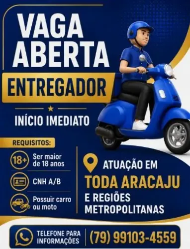 Procura-se entregador para Barra dos Coqueiros e Aracaju.