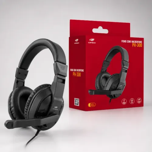 Headset USB com Microfone C3Tech PH-300BK