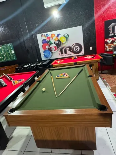 MESA DE SINUCA EM MDF COM CACAPA EMBUTIDA