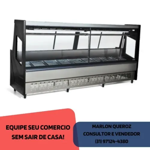 Balcão de Açougue 3 Metros Preto Polar