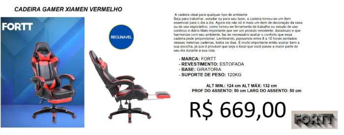 Cadeira gamer novidade de otima qualidade - parcelamos sem juros