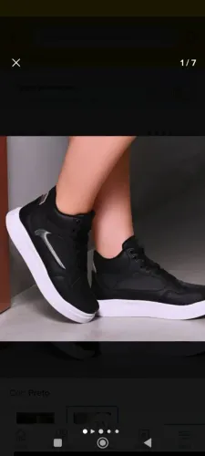 Tênis botinha feminino Cano Alto Moda Academia.