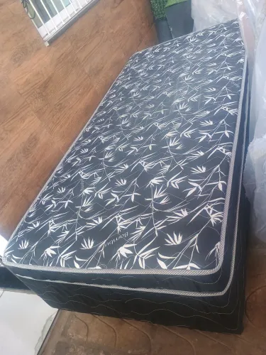 Cama box solteiro colchão conjugado molas ensacadas