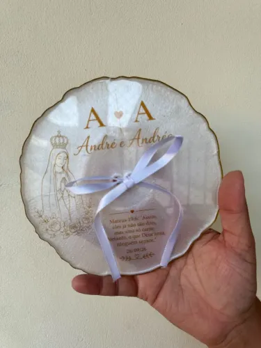 ? Porta Alianças em Resina Personalizado -