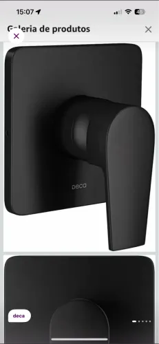 acabamento monocomando de chuveiro para alta e baixa pressão level black matte deca
