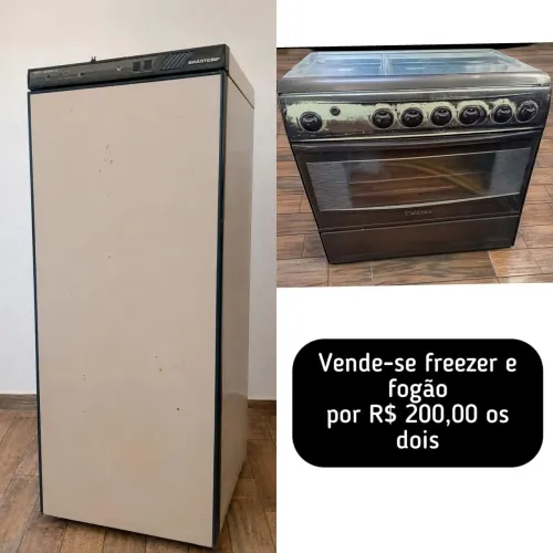 Freezer + fogão 200.00