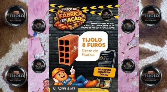 tijolo 8 furos preço competitivo para obras