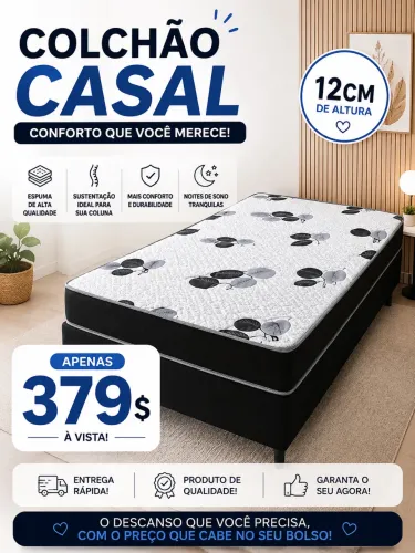 COLCHÃO CASAL 12 cm