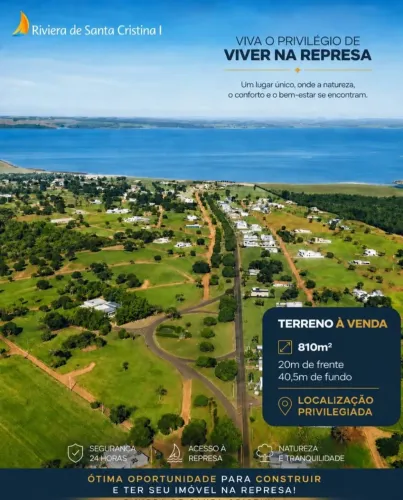 TERRENO PREMIUM À VENDA 810m²<br><br>? Riviera de Santa Cristina I | Avaré/SP.